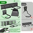 VOUNOT - Support mural rangement pour 6 velos et 3 casques rails et crochets metal noir - vignette
