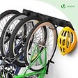 VOUNOT - Support mural rangement pour 6 velos et 3 casques rails et crochets metal noir - vignette