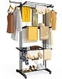 VOUNOT - Sechoir a linge etendoir renforce 4 niveaux 125x62x173cm noir - vignette