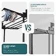 VOUNOT - Sechoir a linge etendoir renforce 4 niveaux 125x62x173cm noir - vignette