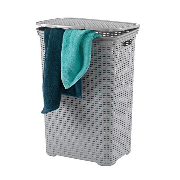 KELA LINE - Panier à Linge Avec Couvercle 60l Gris Clair - 23411 - large