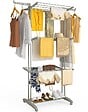 VOUNOT - Sechoir a linge etendoir renforce 4 niveaux 125x62x173cm gris - vignette