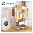VOUNOT - Sechoir a linge etendoir renforce 4 niveaux 125x62x173cm gris - vignette