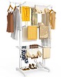 VOUNOT - Sechoir a linge etendoir renforce 4 niveaux 125x62x173cm blanc - vignette