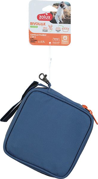 ZOLUX - Gamelle pliable 2en1 Bivouak - Bleu - 700 mL - large
