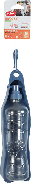 ZOLUX - Gourde pliable silicone Bivouak Bleu 450 ml - large