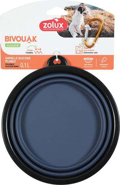 ZOLUX - Gamelle souple 1l bivouak bleu - large