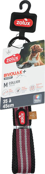 ZOLUX - Collier chien Bivouak - Mesh respirant - Rouge - 35-45cm - large