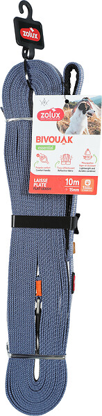 ZOLUX - Longe plate chien Bivouak Bleu 10m - large