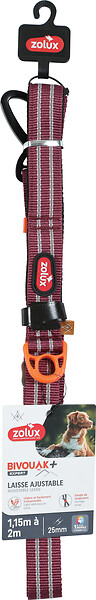 ZOLUX - Laisse reglable 1,15-2m rouge bivouak - large