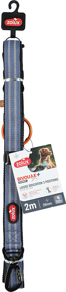 ZOLUX - Laisse éducation 2 m polyester Bleu - 2 mousquetons - large