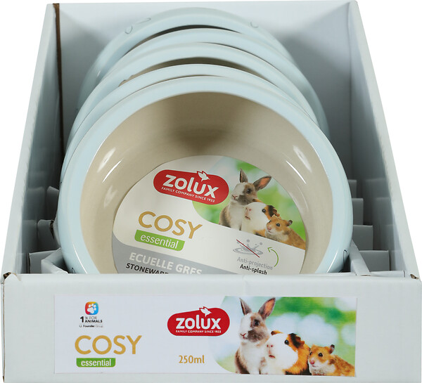 ZOLUX - Écuelle céramique anti-projection - Cosy - Bleu 250ml - large