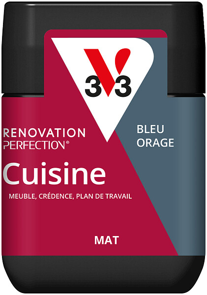 V33 - Peinture cuisine testeur - Bleu orage - Mat - 75ml - large