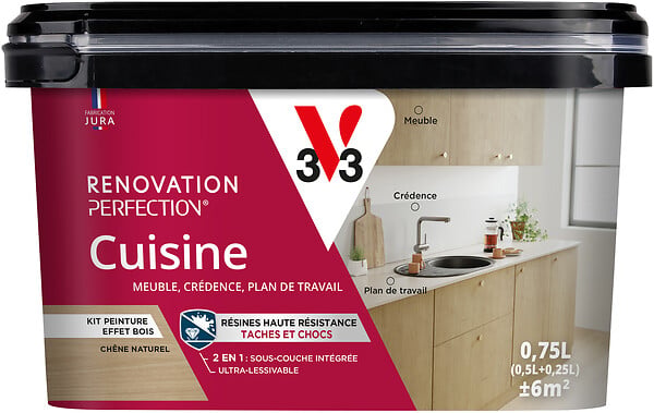 V33 - Peinture rénovation cuisine kit - Chêne Nature - 0,75L - large
