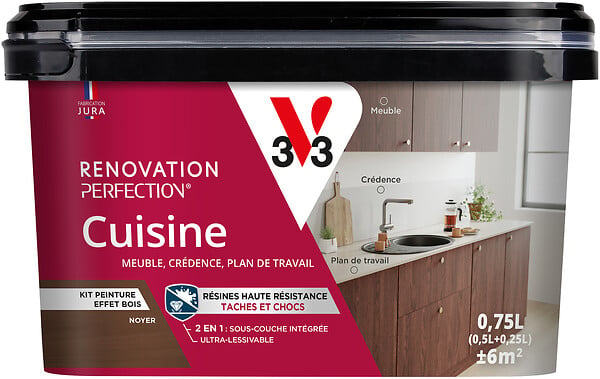 V33 - Peinture rénovation cuisine kit noyer 0,75L - large