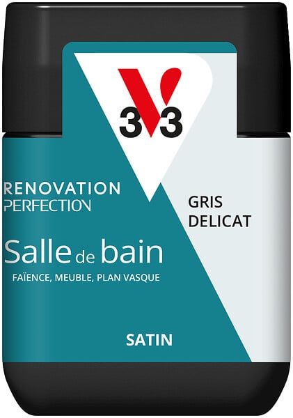 V33 - Peinture renovation salle de bain testeur satin gris delicat 75ML - large