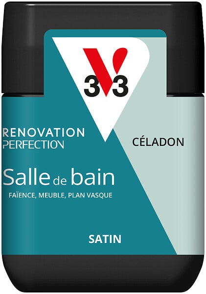 V33 - Peinture renovation salle de bain testeur satin celadon 75ML - large