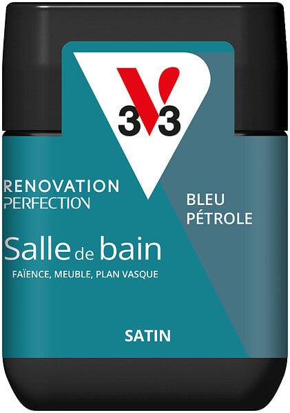 V33 - Peinture rénovation salle de bain testeur Bleu pétrole 75ml - large
