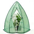 VOUNOT - Serre de jardin hivernage dome avec bache PE 160x160x180cm Vert - vignette