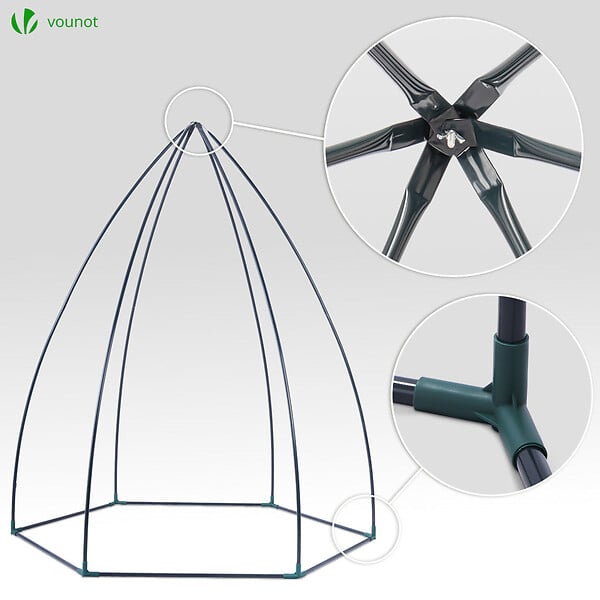 VOUNOT - Serre de jardin hivernage dome avec bache PE 160x160x180cm Vert - large