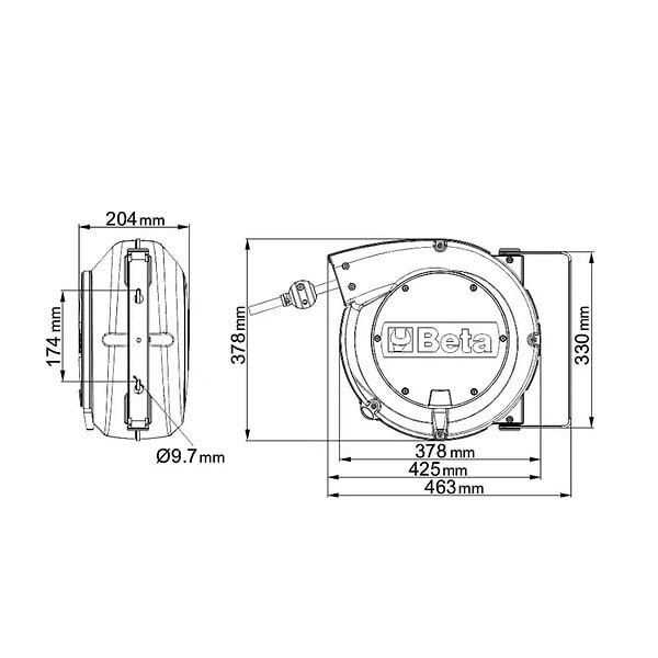 BETA TOOLS - Dévidoir Automatique 15m - 019000115 - large