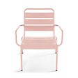 OVIALA - Fauteuil de jardin bas relax acier rose poudré - Palavas - vignette