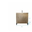AURLANE - Meuble de salle de bains 80cm 2 Portes_Chêne Naturel + Vasque céramique blanche - TIMBER 80 - vignette