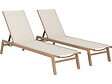 HABITAT ET JARDIN - Lot de 2 bains de soleil en aluminium imitation bois "Elysia" - Ecru - vignette