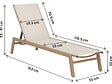 HABITAT ET JARDIN - Lot de 2 bains de soleil en aluminium imitation bois "Elysia" - Ecru - vignette