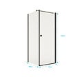 AURLANE - Porte de Douche Pivotante 80x195cm et Retour 90cm - Verre 8mm Anticalcaire - Profil Noir - vignette