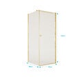AURLANE - Porte de Douche Pivotante 80x180cm et Retour 80cm - Profil Or Brosse - Verre 5mm - GOLD ELEMENTARY - vignette