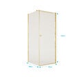 AURLANE - Porte de Douche Pivotante 90x195cm et Retour 90cm - Verre 8mm Anticalcaire - Profil Or Brosse - vignette