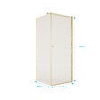 AURLANE - Porte de Douche Pivotante 90x180cm et Retour 80cm - Profil Or Brosse - Verre 5mm - GOLD ELEMENTARY - vignette