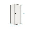 AURLANE - Porte de Douche Pivotante 80x180cm et Retour 80cm - Profil Noir - Verre 5mm - DARK ELEMENTARY - vignette