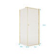 AURLANE - Porte de Douche Pivotante 70x195cm et Retour 90cm - Verre 8mm Anticalcaire - Profil Or Brosse - vignette