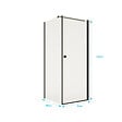 AURLANE - Porte de Douche Pivotante 70x195cm et Retour 80cm - Verre 8mm Anticalcaire - Profil Noir - vignette