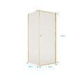 AURLANE - Porte de Douche Pivotante 90x195cm et Retour 80cm - Verre 8mm Anticalcaire - Profil Or Brosse - vignette