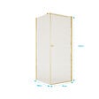 AURLANE - Porte de Douche Pivotante 80x195cm et Retour 90cm - Verre 8mm Anticalcaire - Profil Or Brosse - vignette