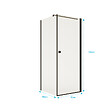 AURLANE - Porte de Douche Pivotante 70x180cm et Retour 90cm - Profil Noir - Verre 5mm - DARK ELEMENTARY - vignette