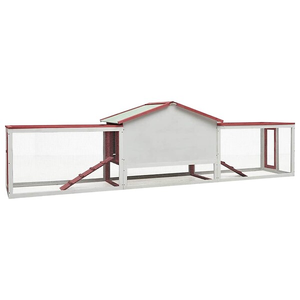 VIDAXL - vidaXL Clapier Rouge 310x70x87 cm Pin massif et sapin - large