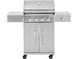 HABITAT ET JARDIN - Barbecue gaz en inox avec 5 brûleurs dont 1 latéral "Brazzo" - 118 x 57 x 104 cm - Gris clair - vignette