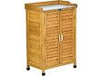 HABITAT ET JARDIN - Armoire de jardin en bois avec roulettes "Alexia" - 66 x 41 x 101 cm - Marron - vignette