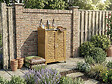 HABITAT ET JARDIN - Armoire de jardin en bois avec roulettes "Alexia" - 66 x 41 x 101 cm - Marron - vignette