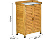 HABITAT ET JARDIN - Armoire de jardin en bois avec roulettes "Alexia" - 66 x 41 x 101 cm - Marron - vignette