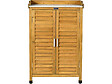 HABITAT ET JARDIN - Armoire de jardin en bois avec roulettes "Alexia" - 66 x 41 x 101 cm - Marron - vignette