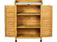 HABITAT ET JARDIN - Armoire de jardin en bois avec roulettes "Alexia" - 66 x 41 x 101 cm - Marron - vignette
