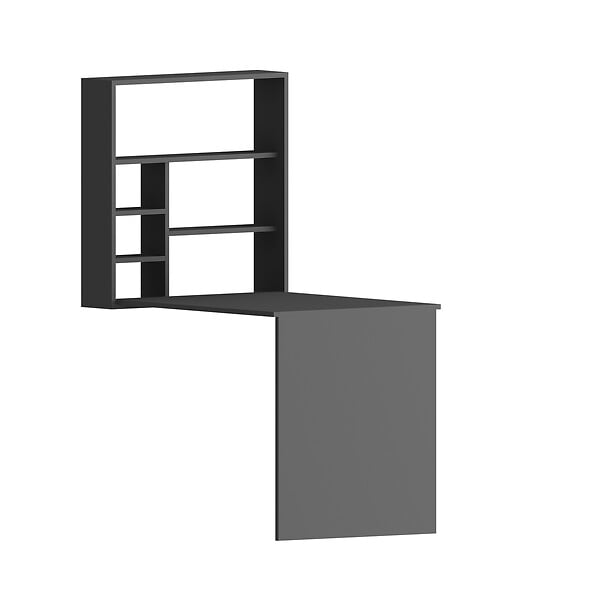 HABITAT ET JARDIN - Bureau en bois "Sedir" - 90 x 59 x 154 cm - Anthracite - large