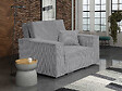 HABITAT ET JARDIN - Fauteuil convertible en velours côtelé "Clivia" - Gris - vignette