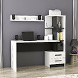 HABITAT ET JARDIN - Bureau en bois "Alaska" - 146 x 60 x 142 cm - Blanc, Noir - vignette