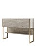 HABITAT ET JARDIN - Console en bois "Luxe" - 120 x 30 x 80 cm - Travertin Or - vignette